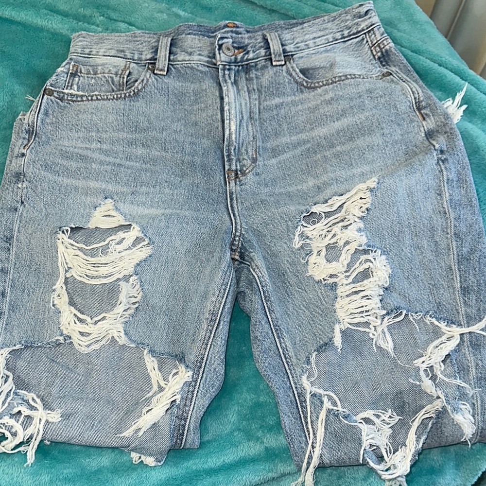 Women’s Distressed Blue Jeans by American Eagle